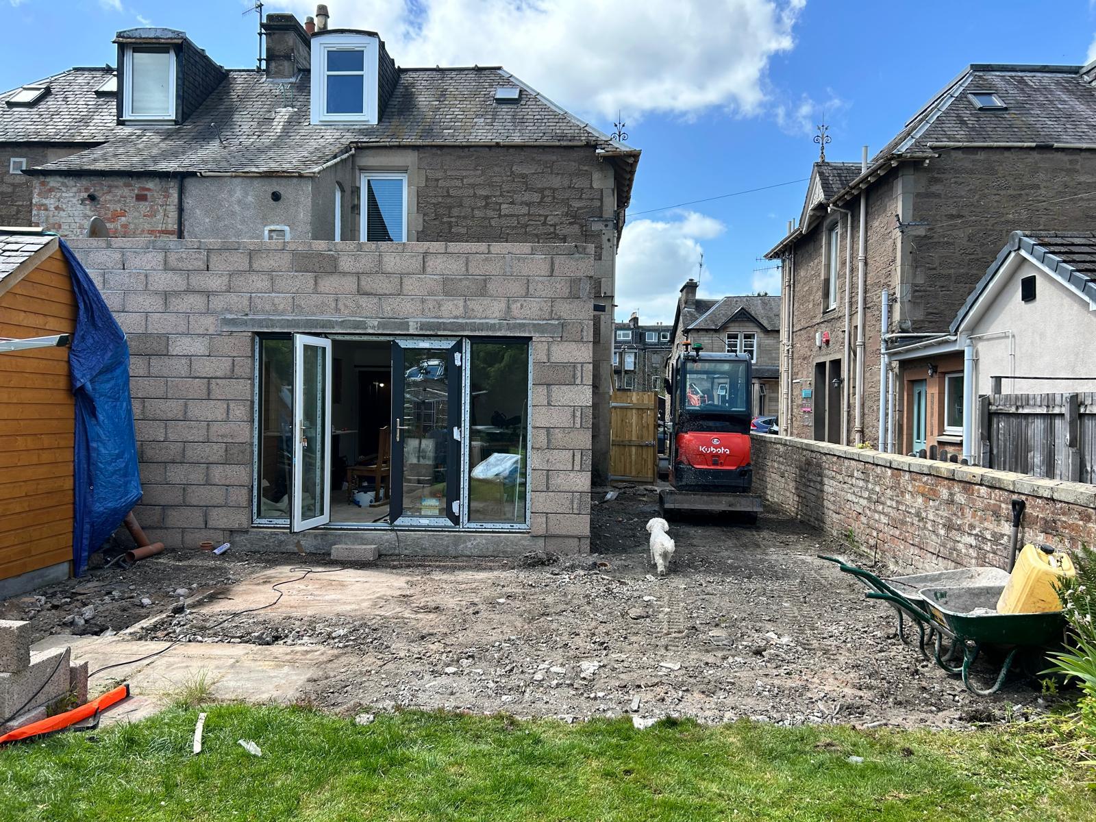 Extension groundworks site preparation, Perthshire
