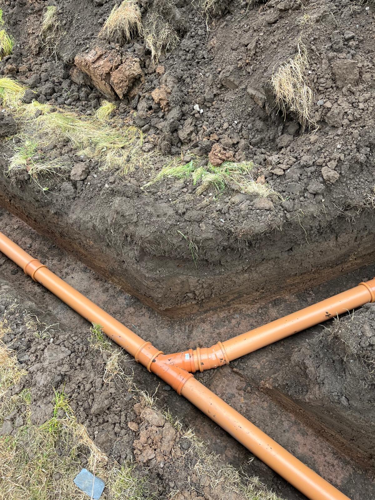 Foul drainage backfill and completion