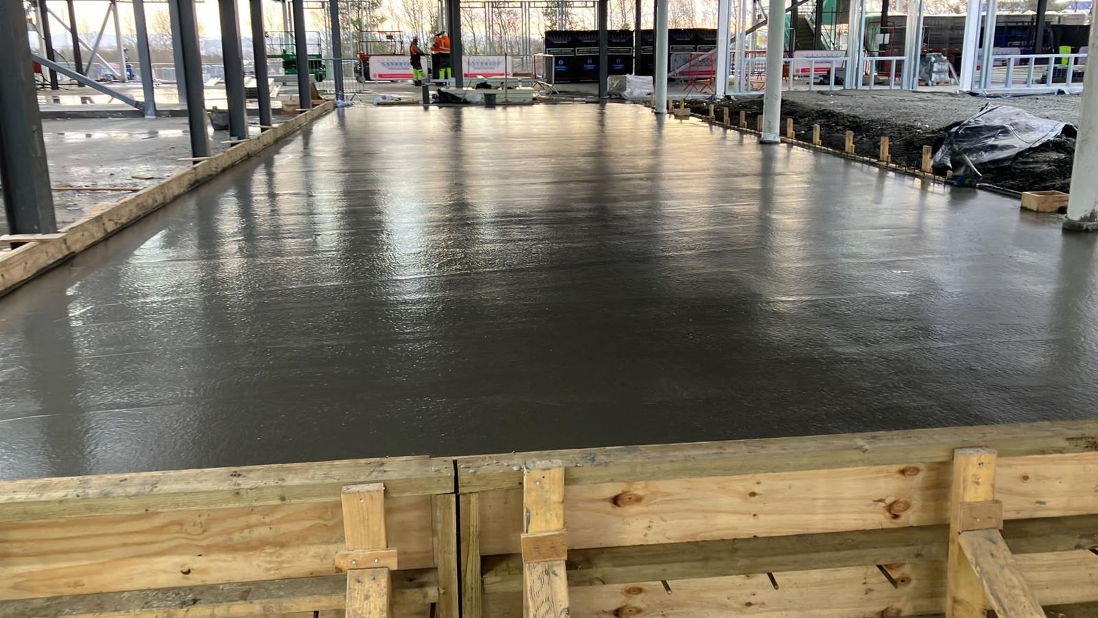 Completed concrete slab ready for build